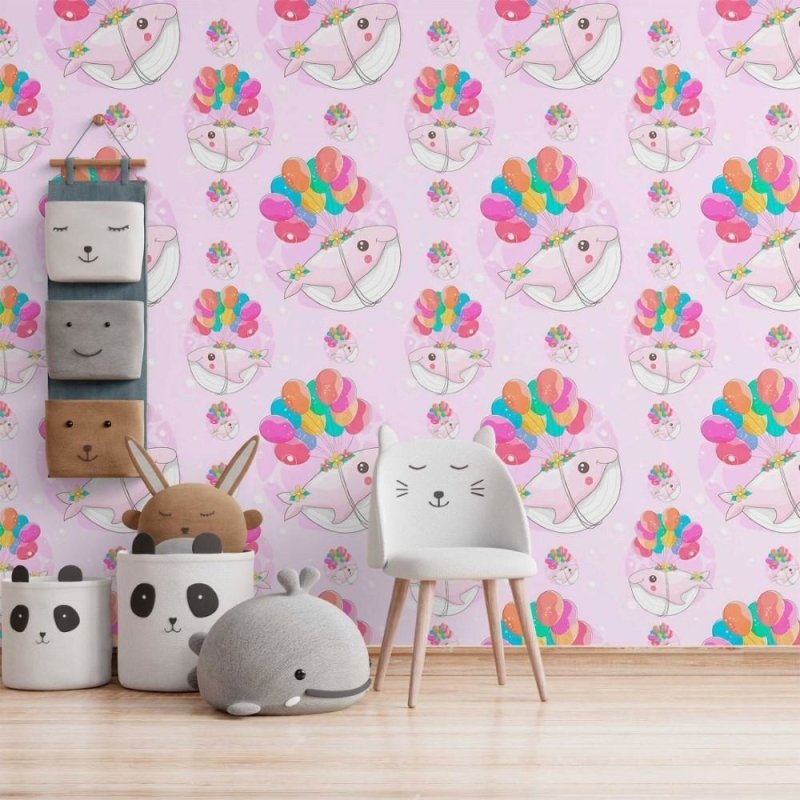 Papel de Parede Adesivo infantil Baleia N014081 - Papel na Parede