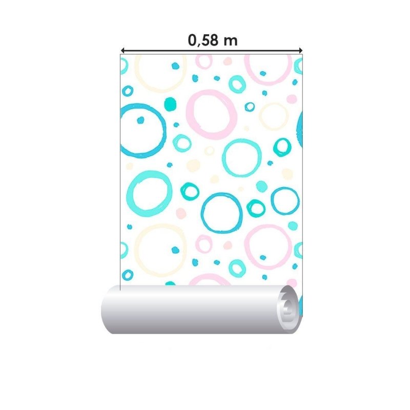 Papel de Parede Adesivo Infantil Bolhinhas N013229 - Papel na Parede