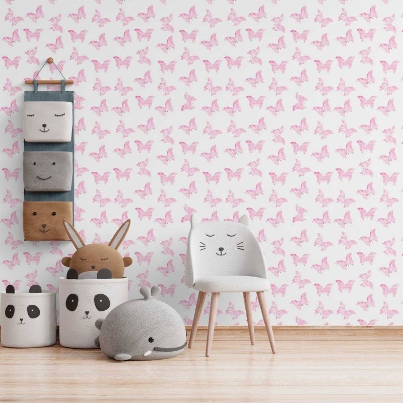Papel de Parede Adesivo infantil borboletas N014114 - Papel na Parede