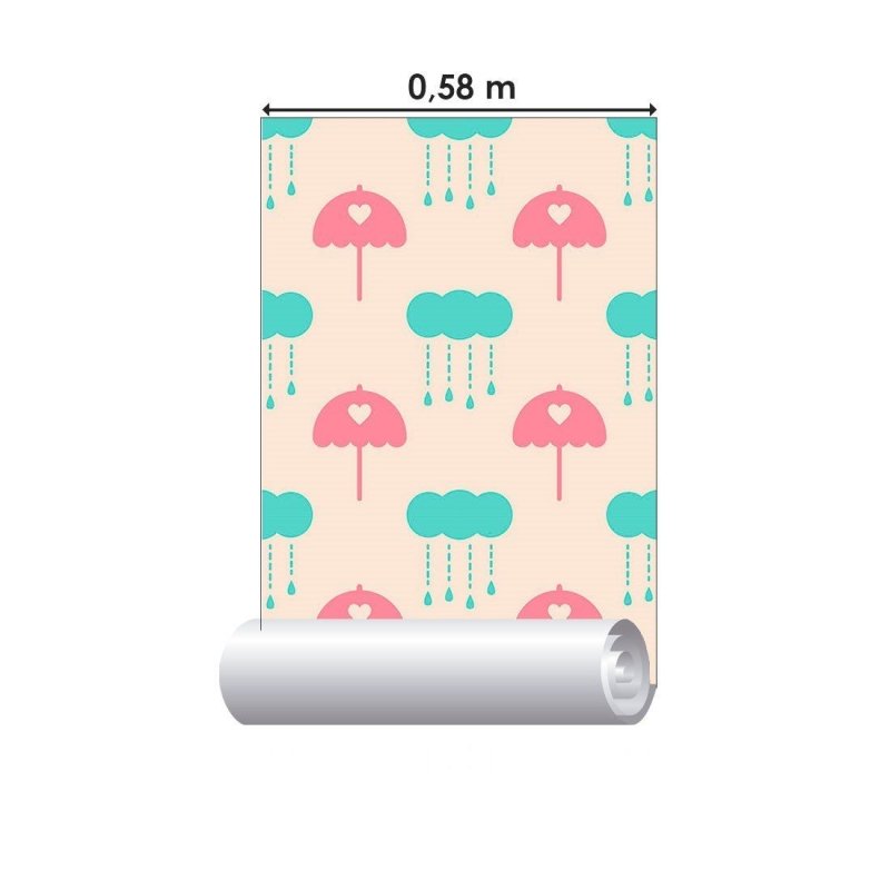 Papel de Parede Adesivo Infantil Chuva N013174 - Papel na Parede