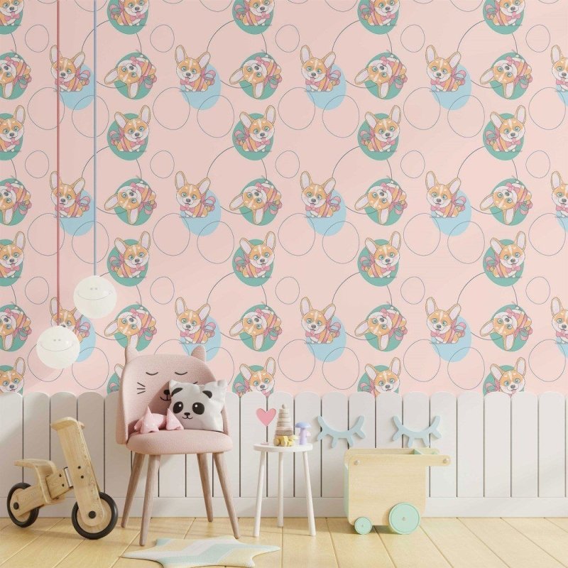 Papel de Parede Adesivo Infantil Corgi N014038 - Papel na Parede