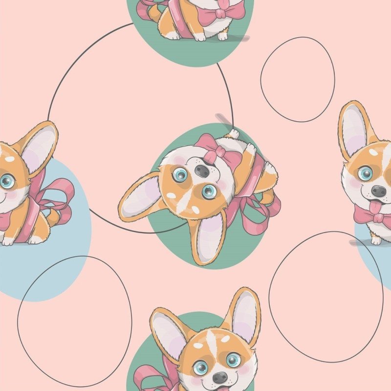 Papel de Parede Adesivo Infantil Corgi N014038 - Papel na Parede