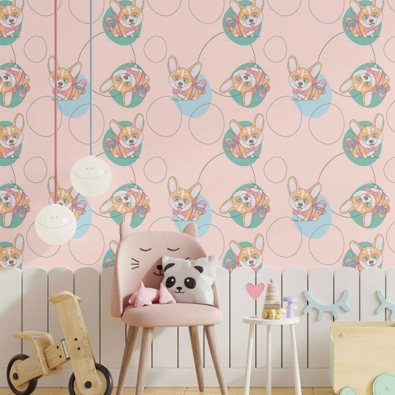 Papel de Parede Adesivo Infantil Corgi N014038 - Papel na Parede