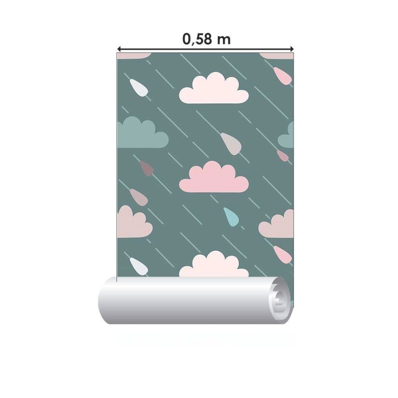 Papel de Parede Adesivo infantil dia de chuva N014116 - Papel na Parede