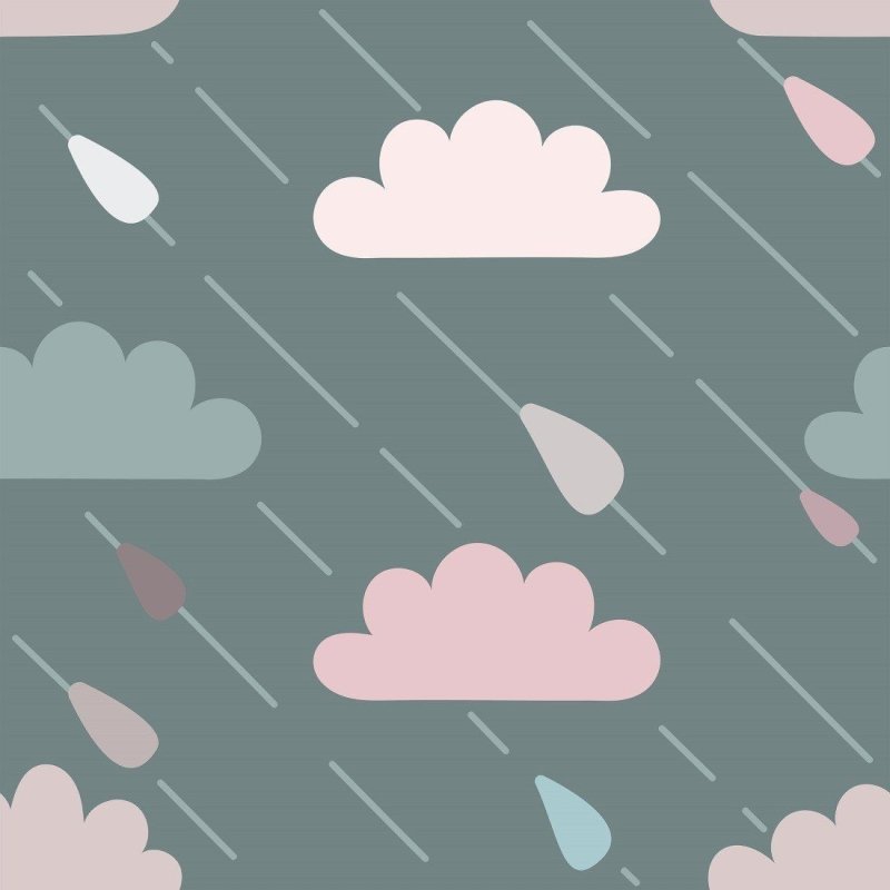Papel de Parede Adesivo infantil dia de chuva N014116 - Papel na Parede