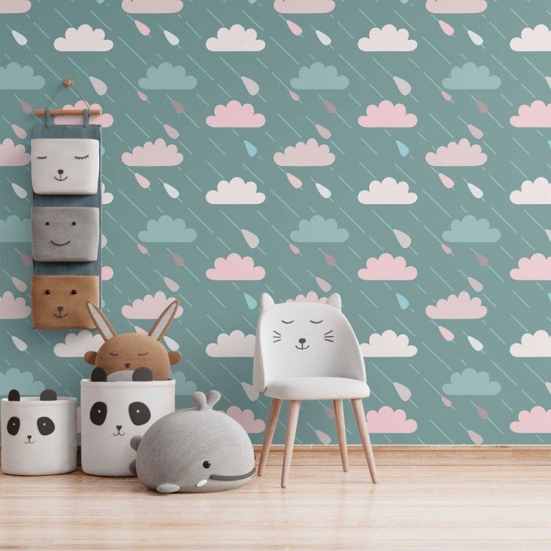 Papel de Parede Adesivo infantil dia de chuva N014116 - Papel na Parede