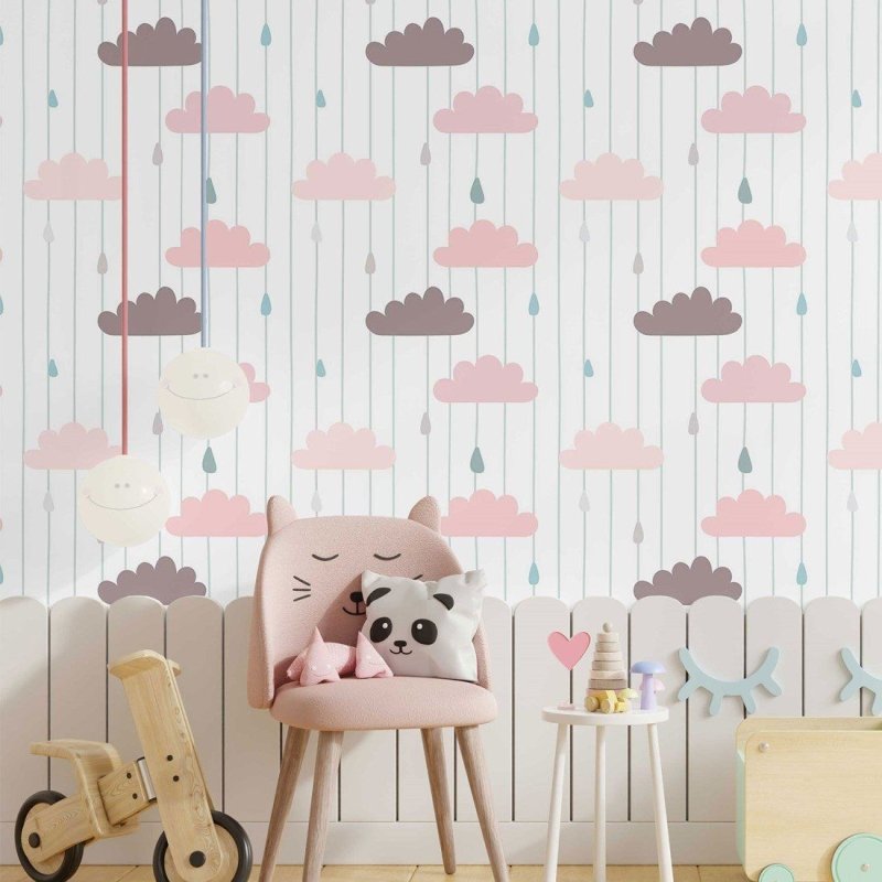 Papel de Parede Adesivo infantil dia de chuva N014117 - Papel na Parede