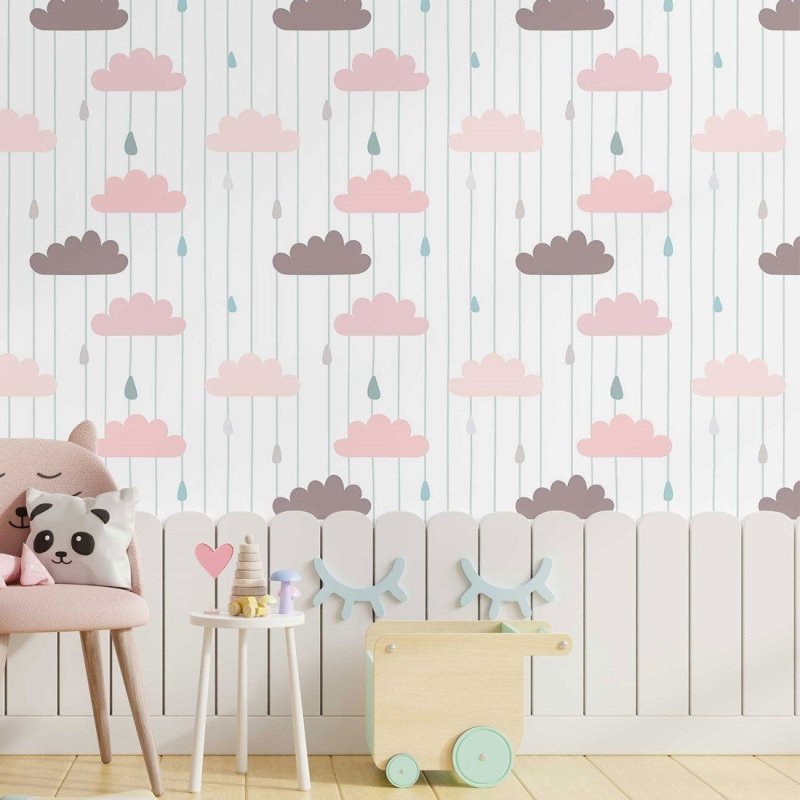 Papel de Parede Adesivo infantil dia de chuva N014117 - Papel na Parede