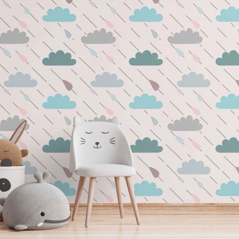 Papel de Parede Adesivo infantil dia de chuva N014120 - Papel na Parede
