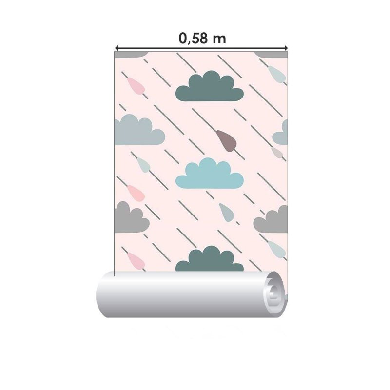 Papel de Parede Adesivo infantil dia de chuva N014120 - Papel na Parede