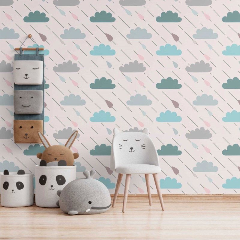 Papel de Parede Adesivo infantil dia de chuva N014120 - Papel na Parede