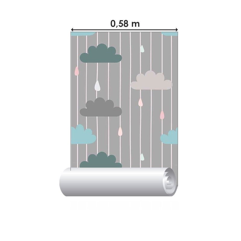 Papel de Parede Adesivo infantil dia de chuva N014121 - Papel na Parede