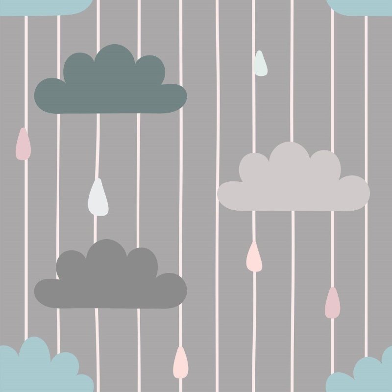 Papel de Parede Adesivo infantil dia de chuva N014121 - Papel na Parede