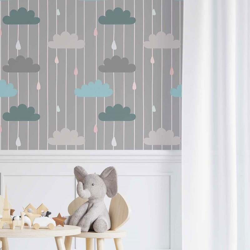 Papel de Parede Adesivo infantil dia de chuva N014121 - Papel na Parede