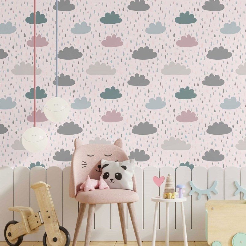 Papel de Parede Adesivo infantil dia de chuva N014122 - Papel na Parede