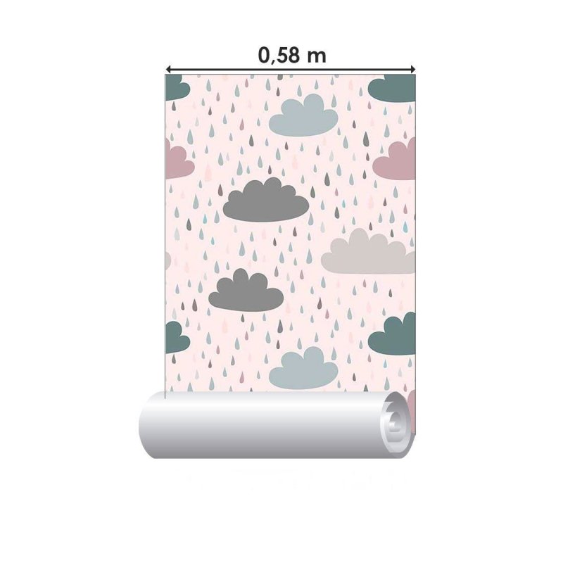 Papel de Parede Adesivo infantil dia de chuva N014122 - Papel na Parede