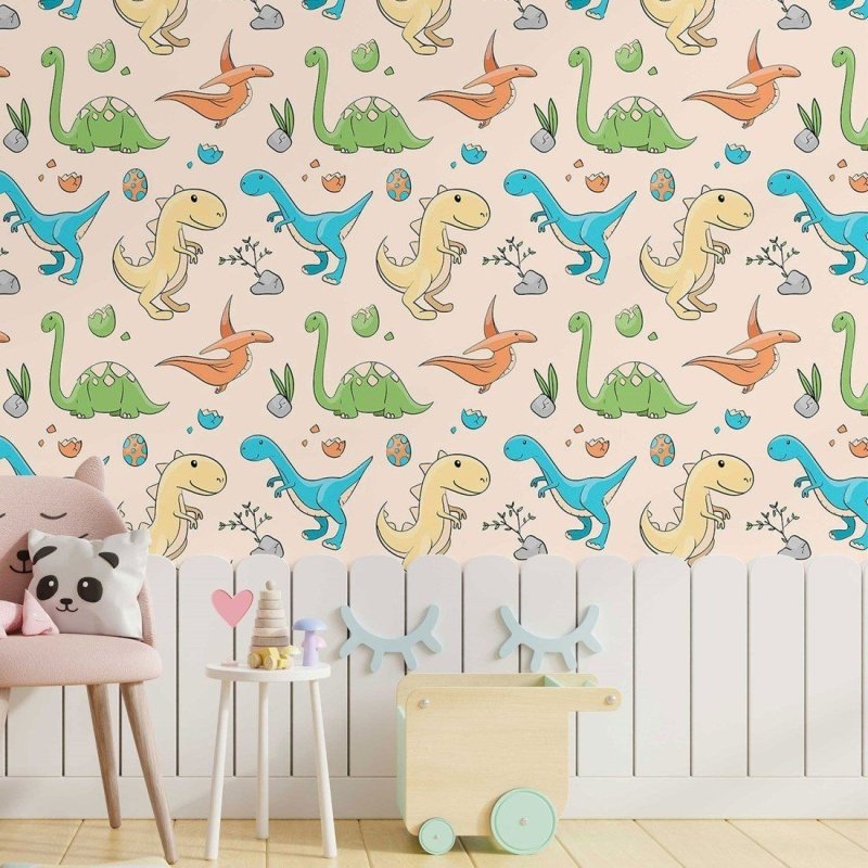 Papel de Parede Adesivo infantil Dinossauros N014082 - Papel na Parede