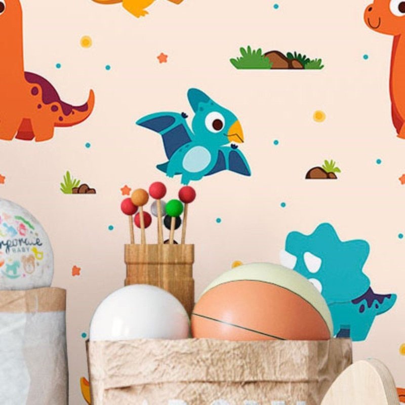 Papel de Parede Adesivo Infantil Dinossauros N016055 - Papel na Parede