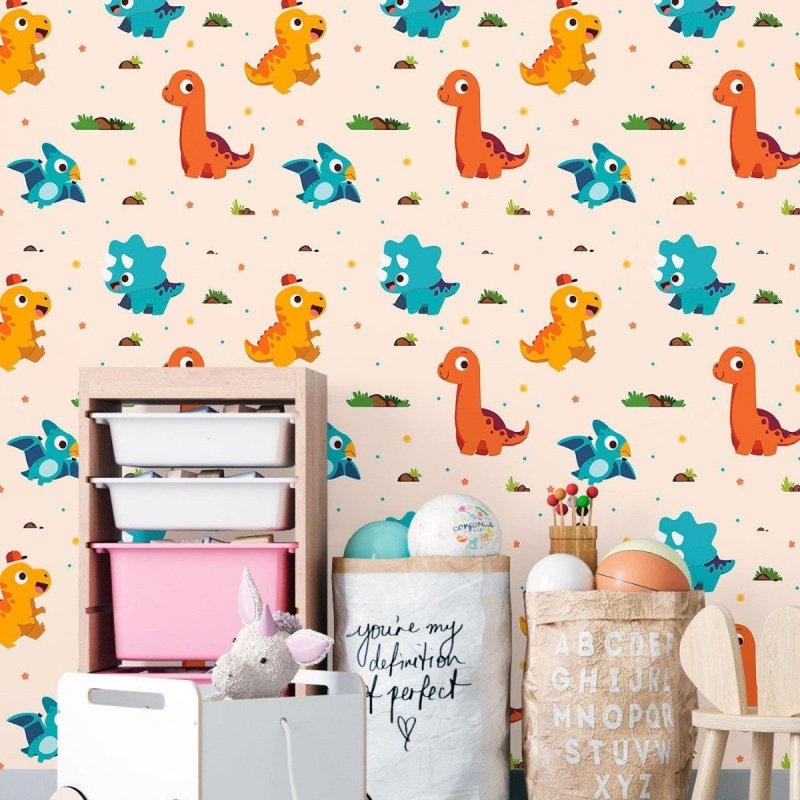 Papel de Parede Adesivo Infantil Dinossauros N016055 - Papel na Parede