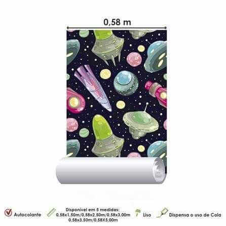 Papel de Parede Adesivo Infantil Espaço 373807813 - Papel na Parede