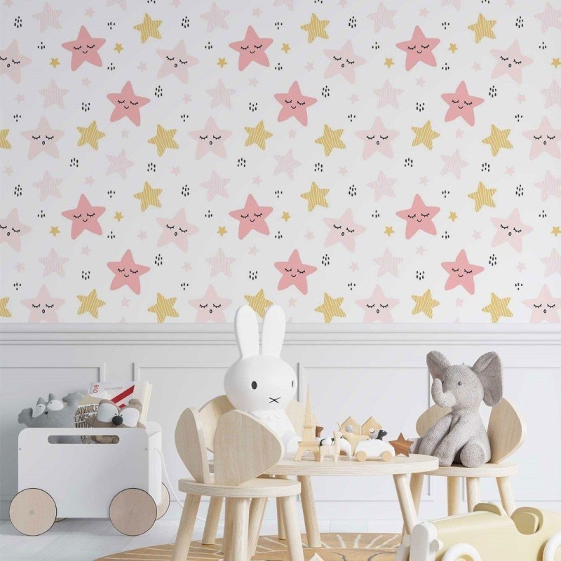 Papel de Parede Adesivo infantil estrelas N014040 - Papel na Parede