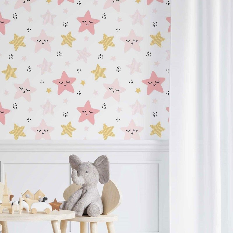Papel de Parede Adesivo infantil estrelas N014040 - Papel na Parede