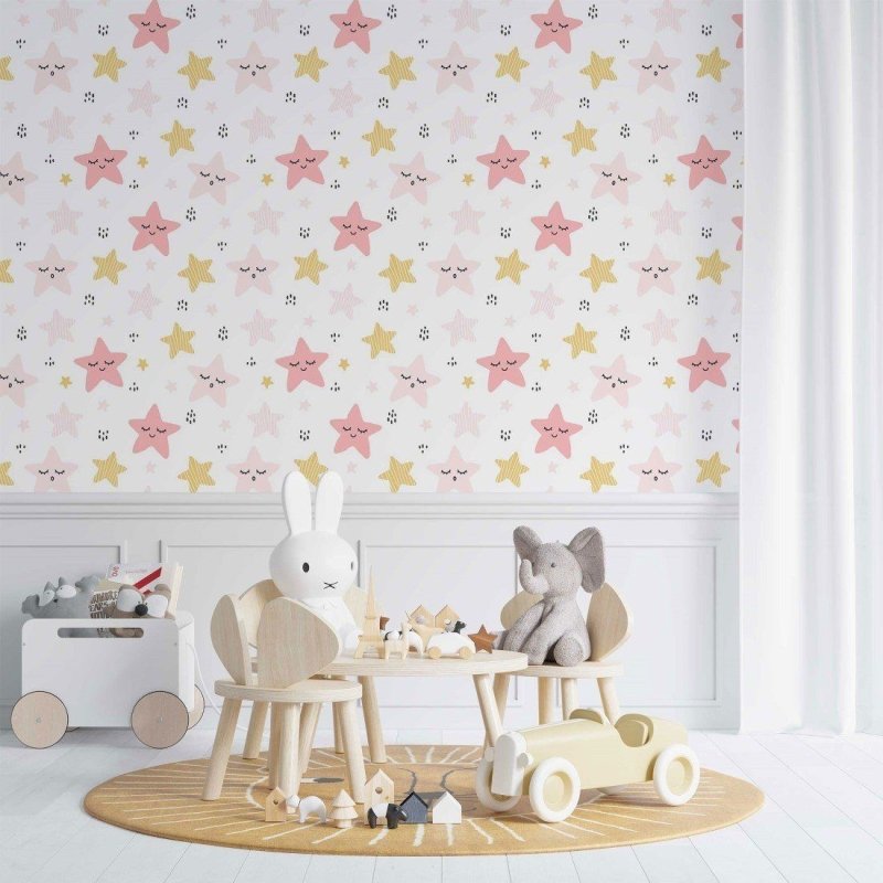 Papel de Parede Adesivo infantil estrelas N014040 - Papel na Parede