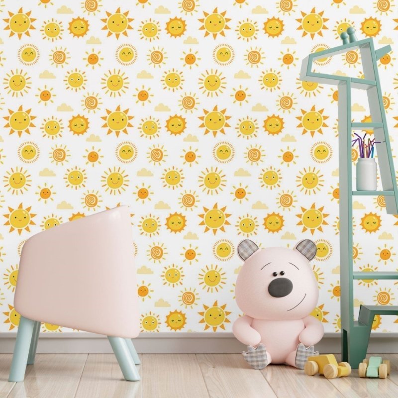 Papel de Parede Infantil All Kids - H2910806 - Com os Tons de Amarelo e com  a cor