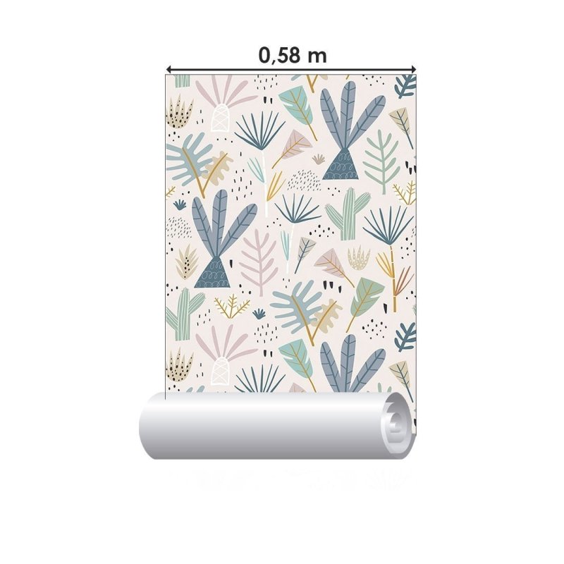 Papel de Parede Adesivo Infantil Floral Cactos N017060 - Papel na Parede