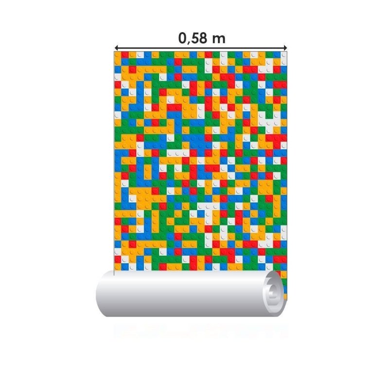 Papel de Parede Adesivo infantil geométrico lego N014124 - Papel na Parede