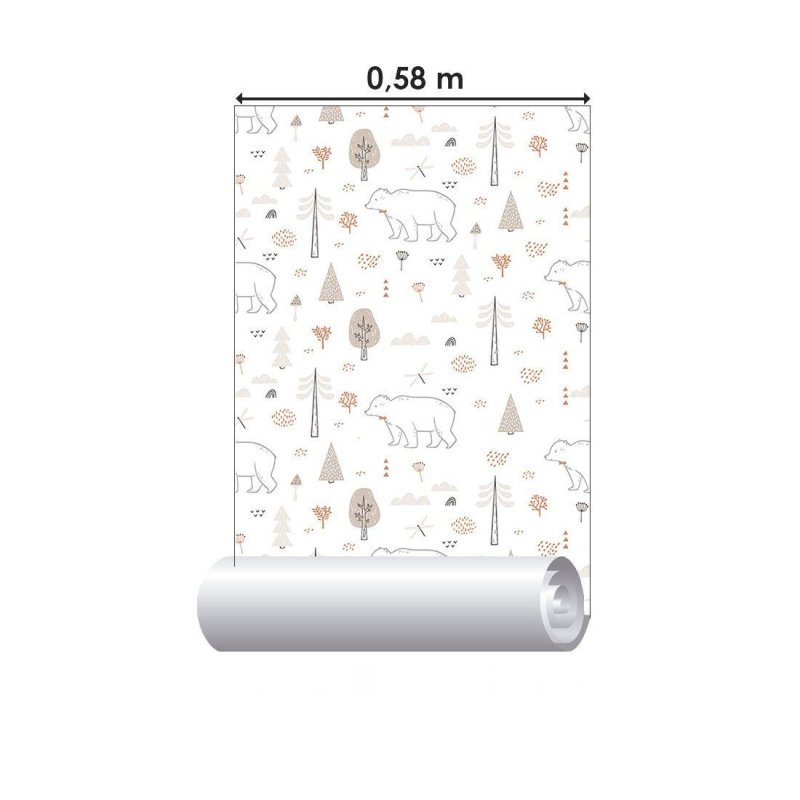 Papel de Parede Adesivo Infantil Inverno Urso Polar N012082 - Papel na Parede