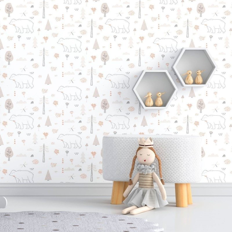 Papel de Parede Adesivo Infantil Inverno Urso Polar N012082 - Papel na Parede