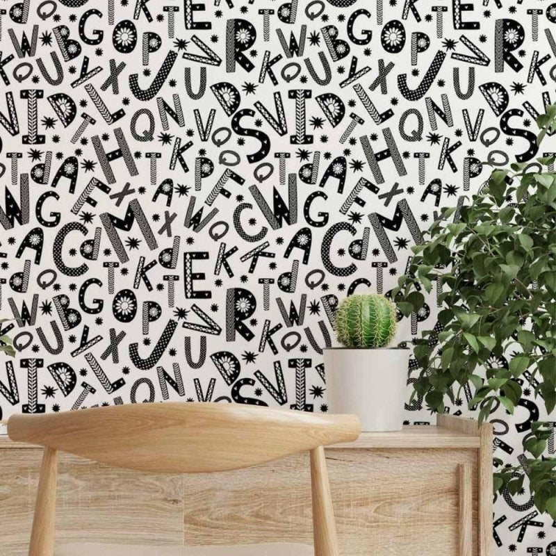 Papel de Parede Adesivo infantil letrinhas N014126 - Papel na Parede