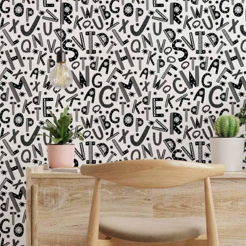 Papel de Parede Adesivo infantil letrinhas N014126 - Papel na Parede