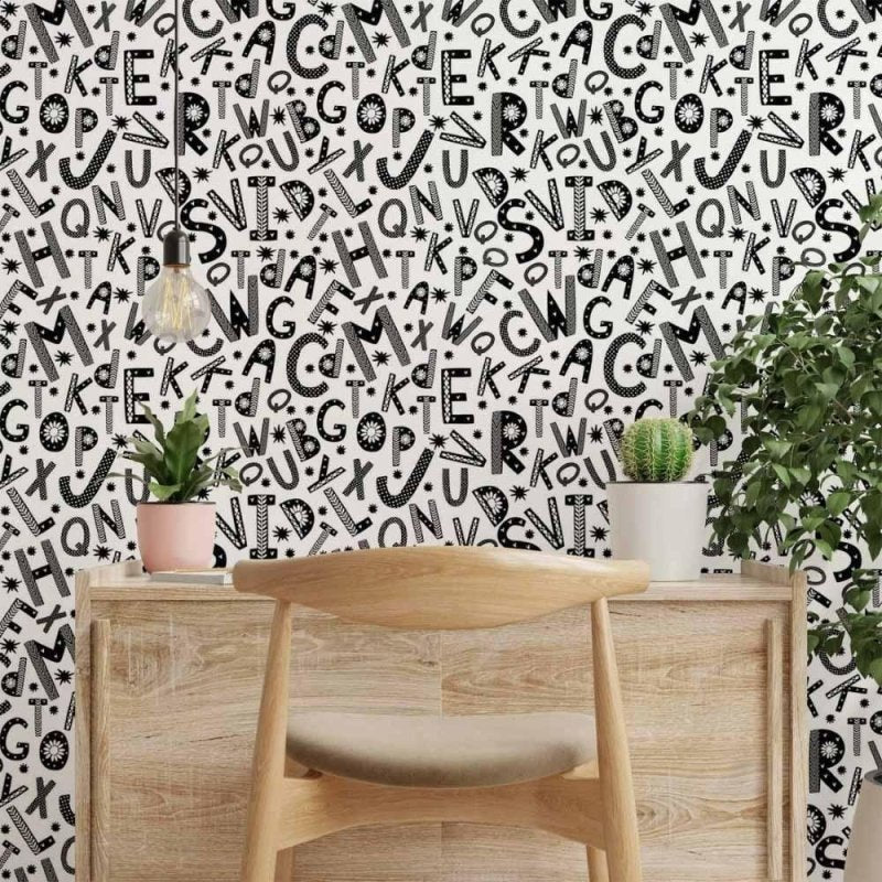 Papel de Parede Adesivo infantil letrinhas N014126 - Papel na Parede