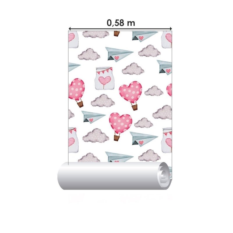 Papel de Parede Adesivo Infantil Love Is In The Air N019107 - Papel na Parede