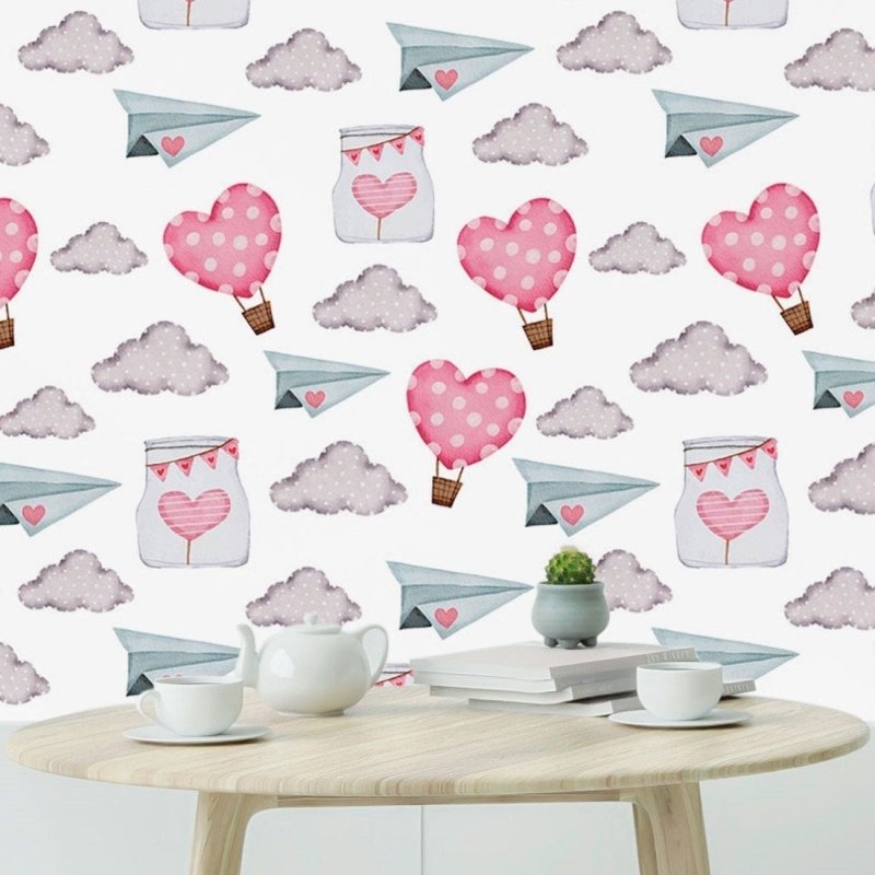 Papel de Parede Adesivo Infantil Love Is In The Air N019107 - Papel na Parede