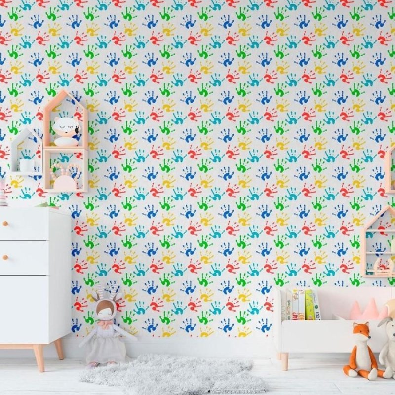 Papel de Parede Adesivo Infantil Mãos N011100 - Papel na Parede