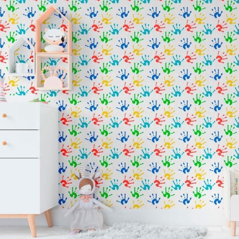 Papel de Parede Adesivo Infantil Mãos N011100 - Papel na Parede