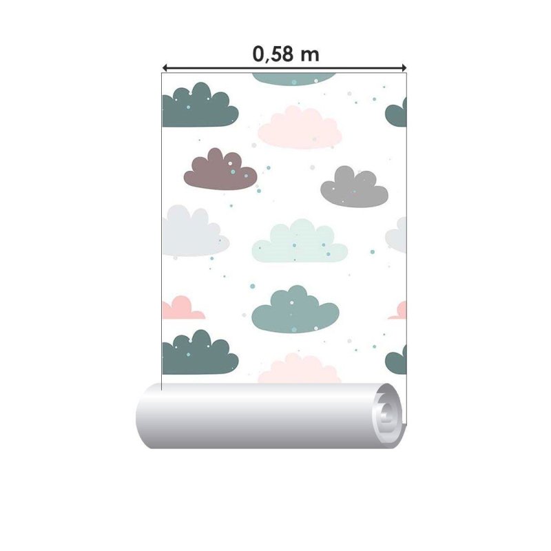 Papel de Parede Adesivo infantil nuvens N014115 - Papel na Parede