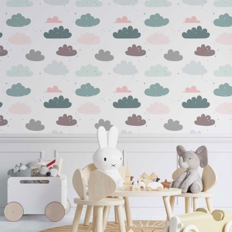 Papel de Parede Adesivo infantil nuvens N014115 - Papel na Parede