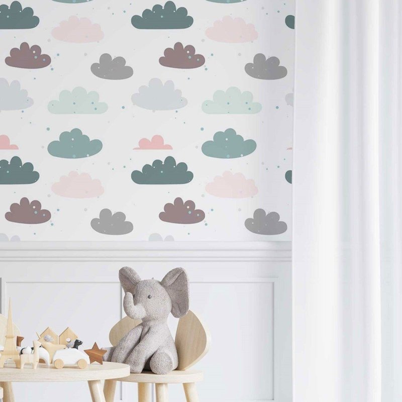 Papel de Parede Adesivo infantil nuvens N014115 - Papel na Parede