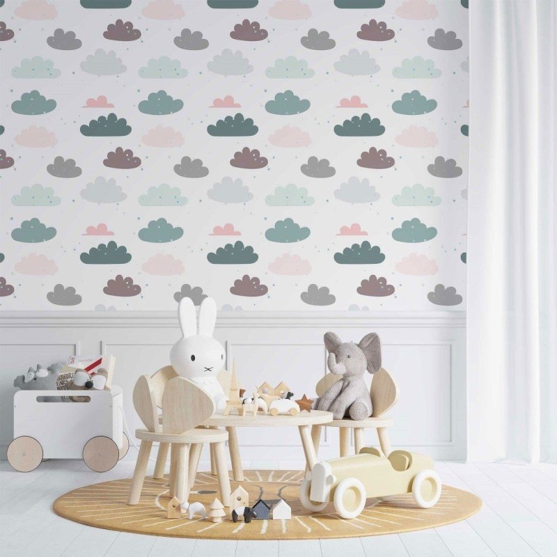 Papel de Parede Adesivo infantil nuvens N014115 - Papel na Parede