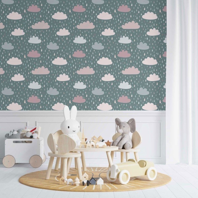 Papel de Parede Adesivo infantil nuvens N014118 - Papel na Parede