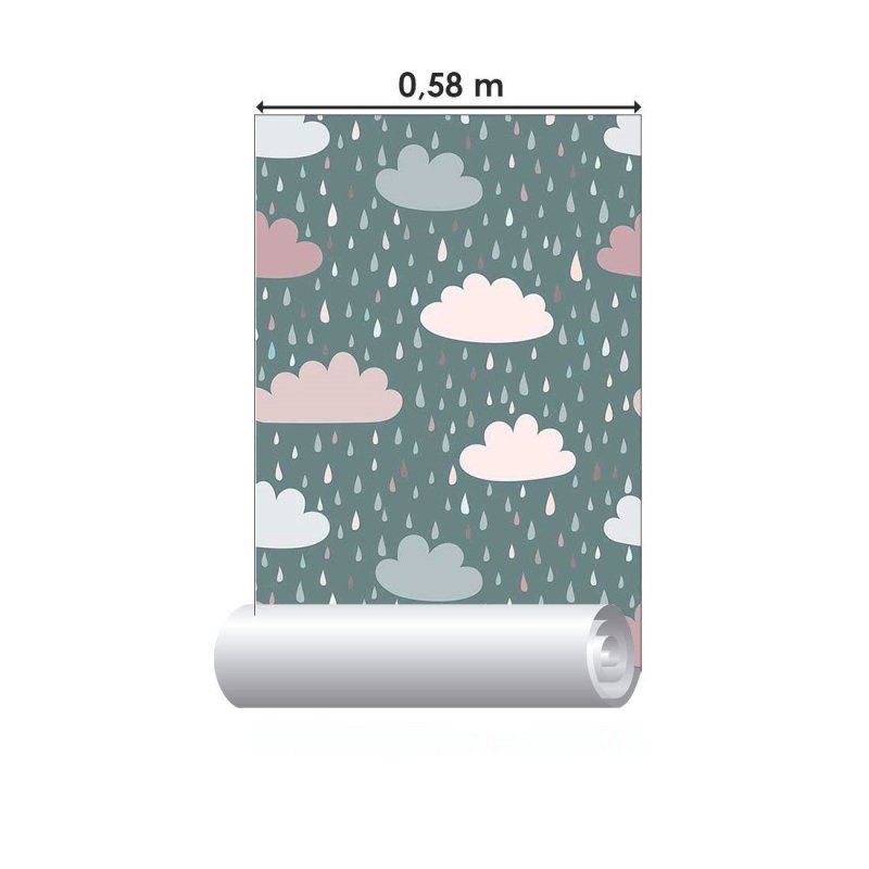 Papel de Parede Adesivo infantil nuvens N014118 - Papel na Parede