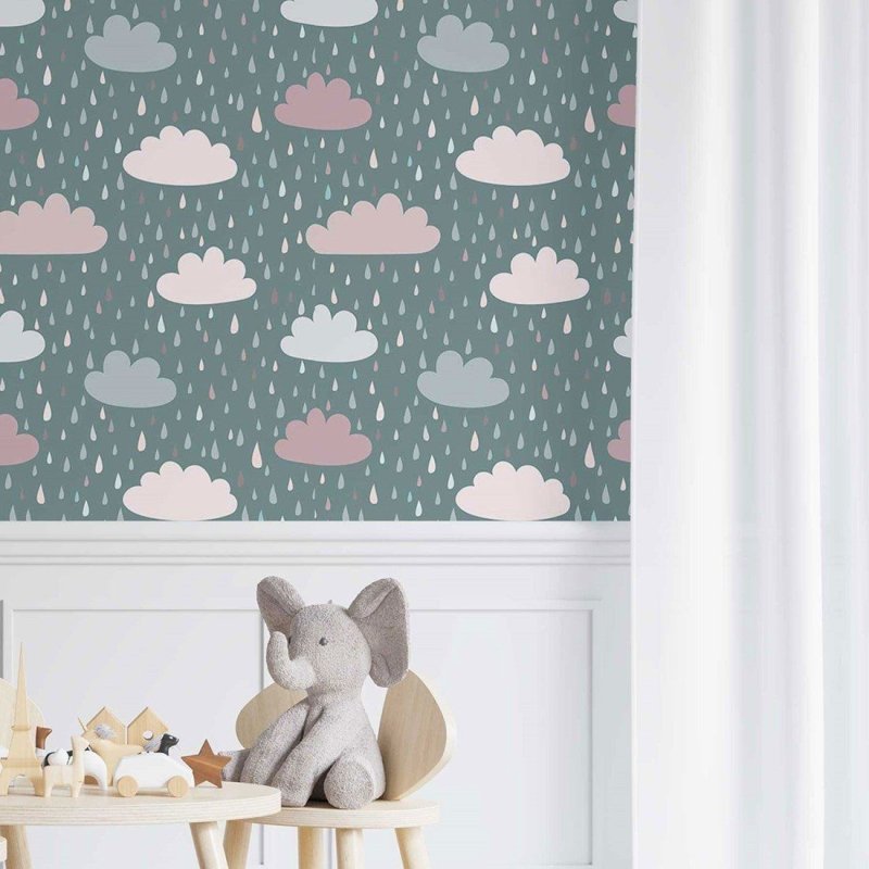 Papel de Parede Adesivo infantil nuvens N014118 - Papel na Parede