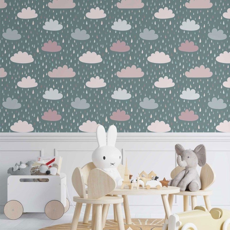 Papel de Parede Adesivo infantil nuvens N014118 - Papel na Parede