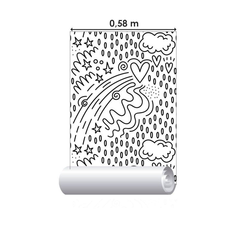 Papel de Parede Adesivo Infantil Para Colorir N013244 - Papel na Parede