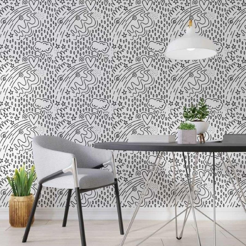 Papel de Parede Adesivo Infantil Para Colorir N013244 - Papel na Parede