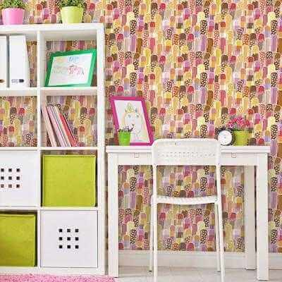Papel de Parede Adesivo Infantil Picolé Colorido 273450314 - Papel na Parede